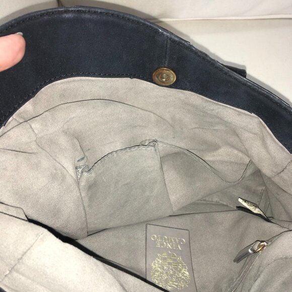 Vince Camuto Yulia Asymmetric Edge Genuine Leather Bag Black - Picture 8 of 9